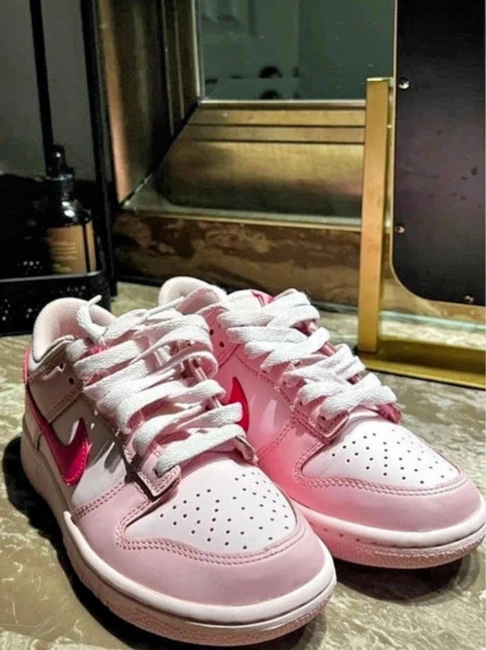 Nike Dunk Low GS 'Pink Foam' Sneakers in Pink & White
